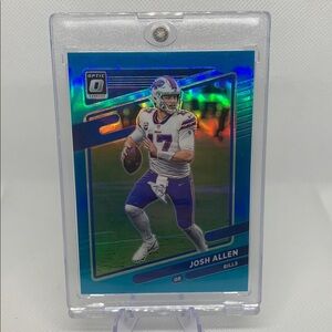 Josh Allen Aqua Blue Panini Prizm only 299 - Perfect Card In Magnetic Case Bills